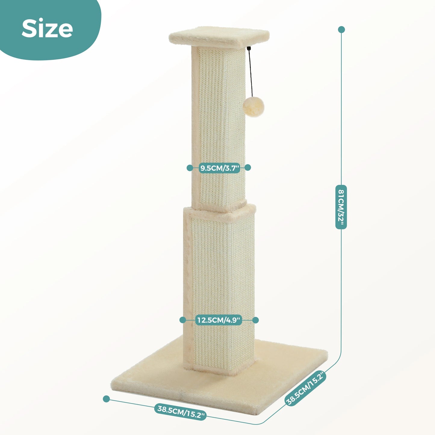 Pawzen™ Tall Sisal Scratch Post