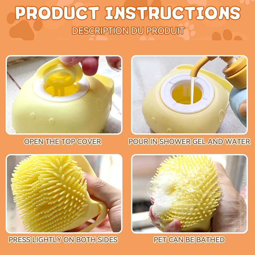 Pawzen™ Dog Bath Brush with Shampoo Dispenser