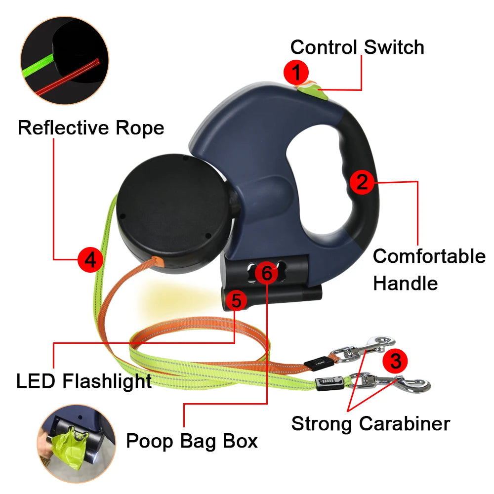 Pawzen™ DuoGlow Retractable Leash