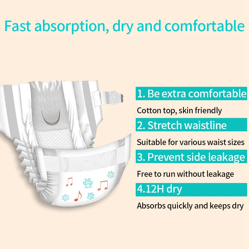 Pawzen™ Female Dog Diaper (Leakproof & Absorbent)