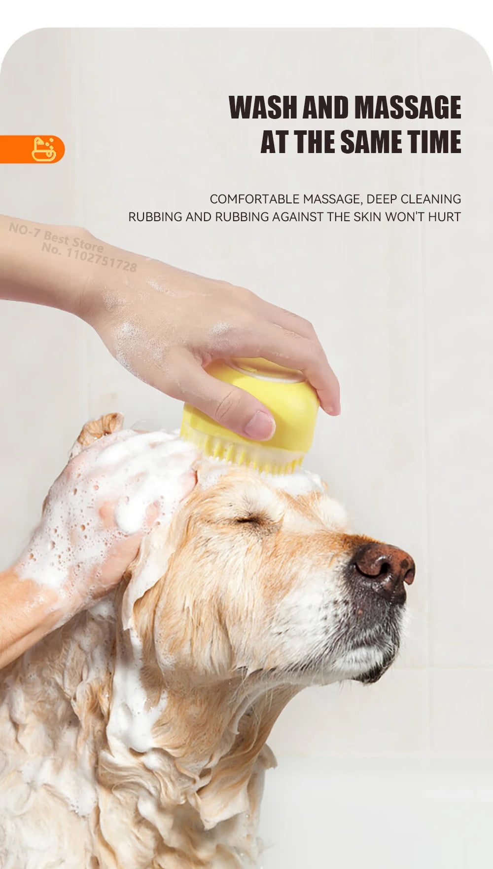 Pawzen™ Dog Bath Brush with Shampoo Dispenser