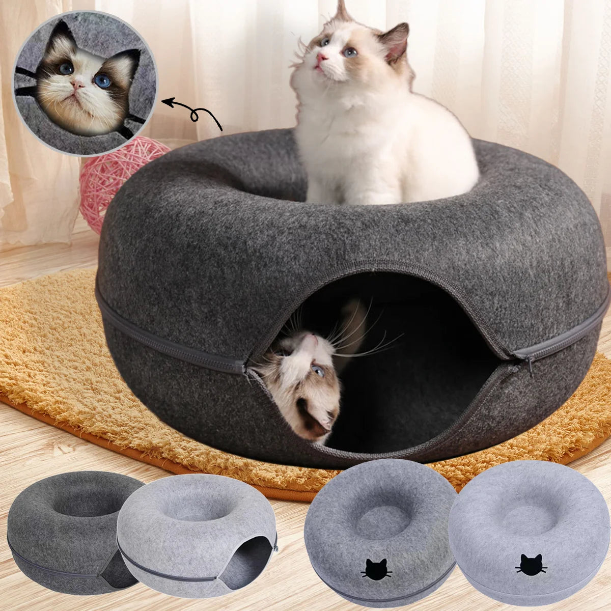 Pawzen™ 2 in 1 Cat Tunnel Bed