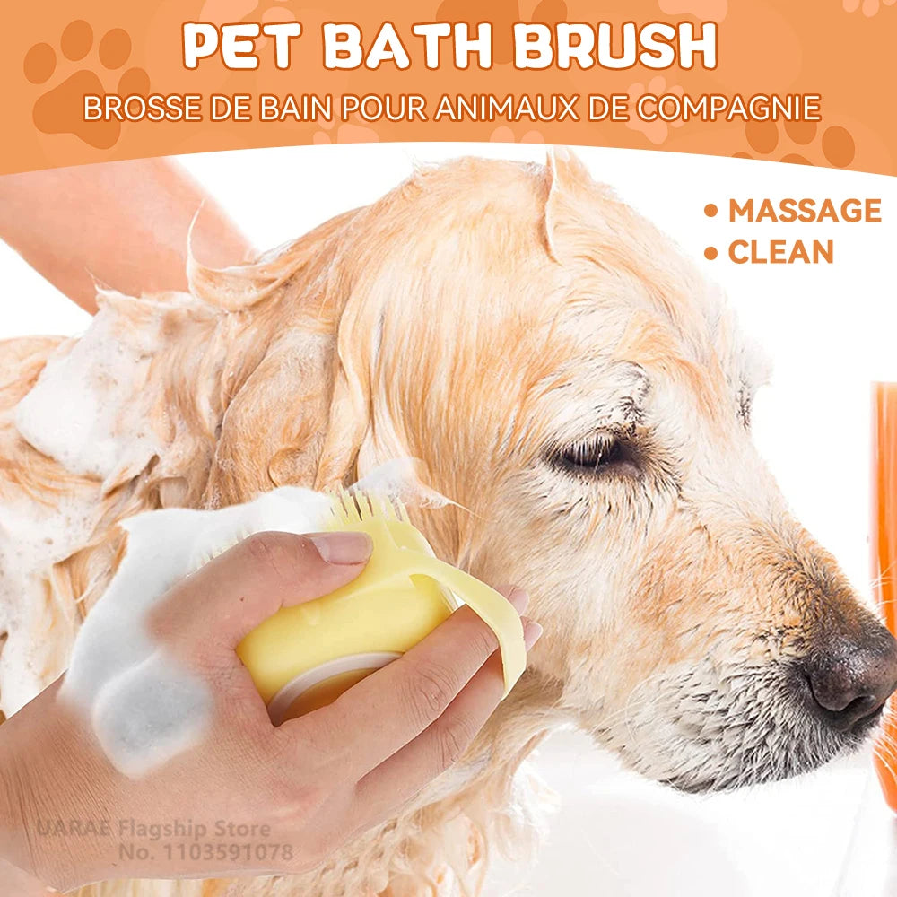 Pawzen™ Dog Bath Brush with Shampoo Dispenser
